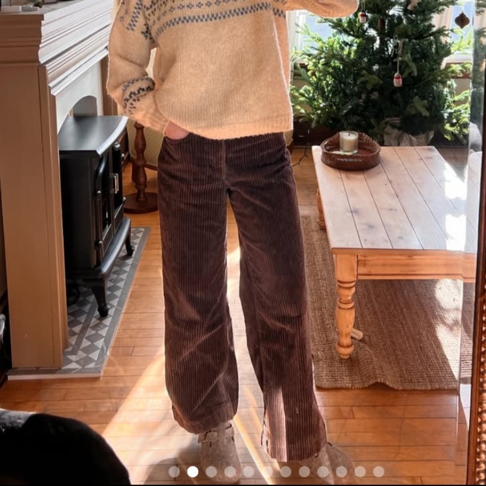 Women's High Rise Wide Leg Corduroy Pants